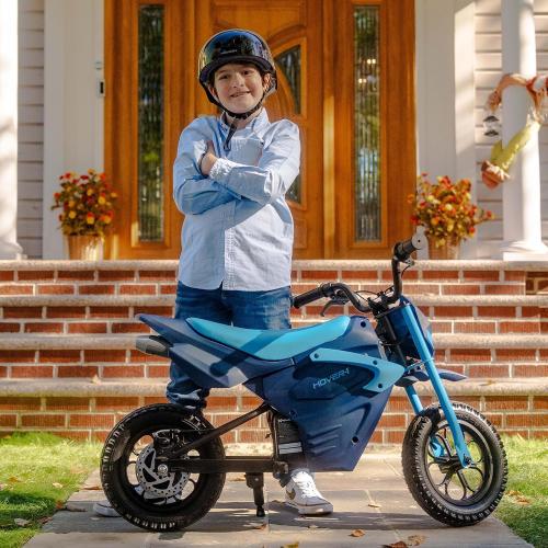 Hover-1 My First Dirt Bike for Kids - 300W Motor, 9MPH Max Speed, 9 Mile Range, 12” Off-Road Tires, 120LB Max Weight, Twist Grip Throttle & Rear Disc Brake Electric Dirt Bike for Kids Ages 5  Years