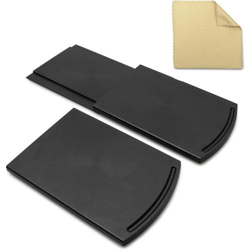 Sliding Kitchen Counter Caddy (2 Pack). Made of Durable ABS. Countertop Storage Sliding Tray - For Blender, Toaster, Kitchen Appliances. Dishwasher Proof. Includes large 'microfibre' Cloth