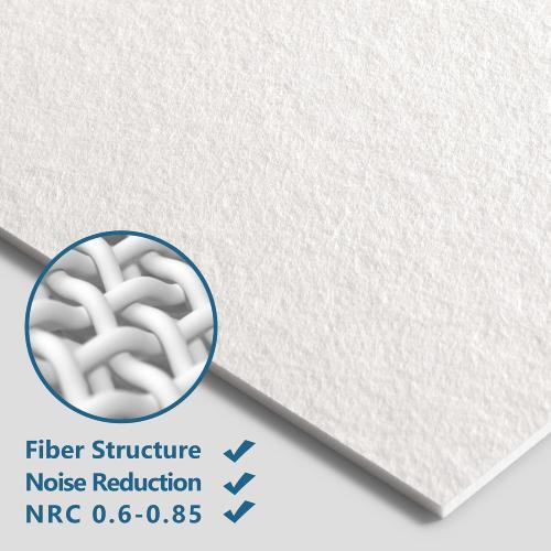SUNWINGS 10-Pack Drop Ceiling Tiles, 24 x 48 White PET Decorative Ceiling Felt, 2ft x 4ft PET Waterproof Fire-Rated Covering Panels for Kitchen Bathroom Basement, Cover 80 Sq. Ft.