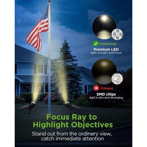 InnoGear Solar Lights for Outside, Solar Lights Outdoor Waterproof Solar Garden Yard Spot Lights Spotlight Pathway Landscape Lighting Wall Light Auto On/Off, Pack of 4 (Warm White) 4 Warm White