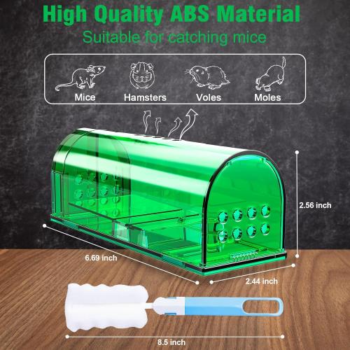 Set of 4 Pcs Humane Mouse Traps Indoor for Home, Live Mouse Trap, Reusable Mice Trap Catcher for House & Outdoors