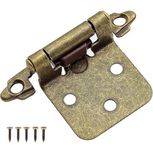 50 Pack (25 Pairs) Kitchen Cabinet Hinges Overlay Antique Brass