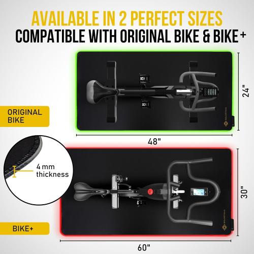 Boldstrive LED Exercise Equipment Mat 24x48in / 30x60in - Stylish Non-Slip Floor Protection for Spin Bikes, Walking Pads, and Ellipticals - Exercise Bike Mat, Peloton Bike Mat, Peloton accessories