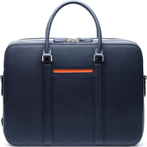 Maverick & Co. Manhattan Double-Zip Leather Laptop Bag – 16” Briefcase for Men, Stylish Business Travel & Work Bag, Durable (Little Damaged, see the picture)