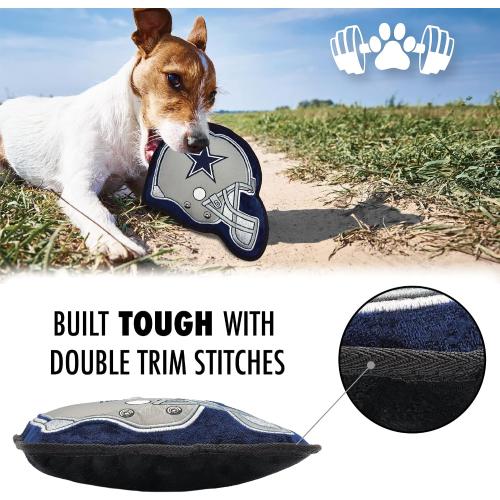 The 1st Ever Tough but Smooth Dog Toy NFL Dallas Cowboys Football Helmet Tough Pet Toy. A Premium Quality Doggie Toy with Built-in Squeaker. Sports Fans Favorite Chew Toy