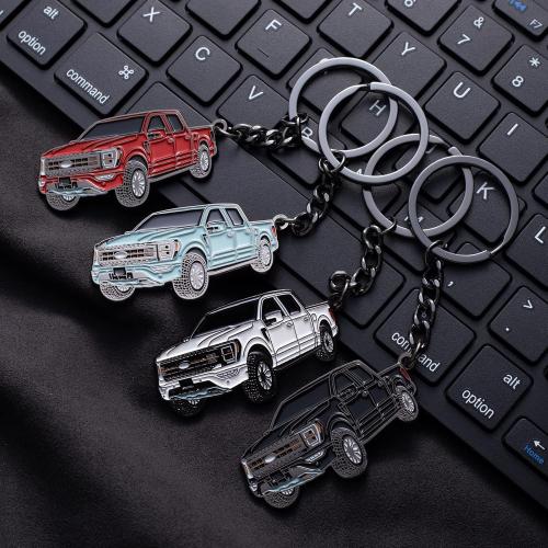 F150 Keychain for Ford F150 Accessories 2023 F-150 Key Chain Fob Cover 2022 Toy Truck Metal KeyRing Accessories Red