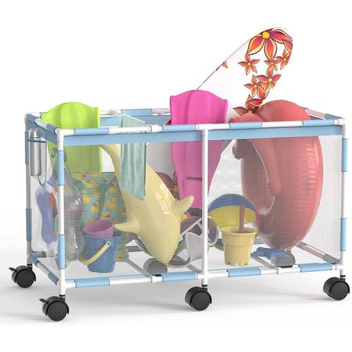 Size 235 gallon  Pool Float Holder Storage, 235 Gallon Pool Storage Bins Outdoor Waterproof Extra Large Swimming Pool Toy Storage Mesh Rolling Pool Float Orgnizer for Noodles, Toys, Floats