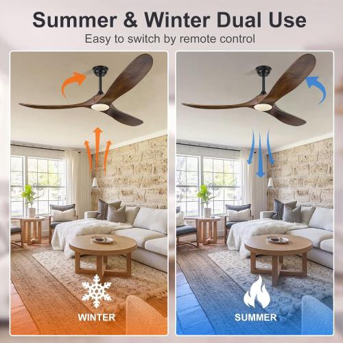 Eliora 72 Inch Ceiling Fans with Lights and Remote Control, Outdoor Ceiling Fan with Light High cfm Outdoor Ceiling Fan for Patio, Porch, 6 Speed Propeller Quiet DC Motor ETL Listed-Deep Walnut