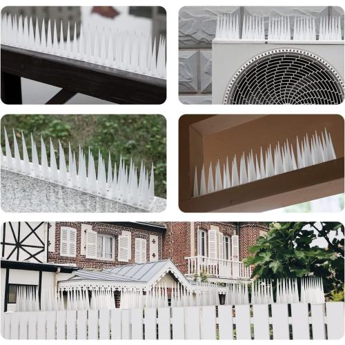 OFFO Bird Spikes Pigeon Outdoor Spikes for Cat Keep Birds Raccoon Woodpecker Away Covers 4 Feet(1.2m), Frosted White