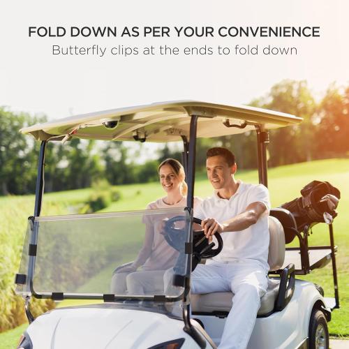 Club Car DS Windshield 1982-2000.5 Models Golf Cart Windshield Club Car Windshield Replacement Foldable Tinted UV Protection and Impact Resistant PC Shield