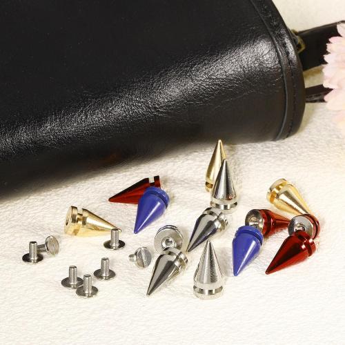 uxcell 16Pcs Cone Spike Stud Rivet, 10x20mm Screw Back Tree Studs and Spikes for Leather Craft, Clothing, Shoes, Belts, Bags (White)