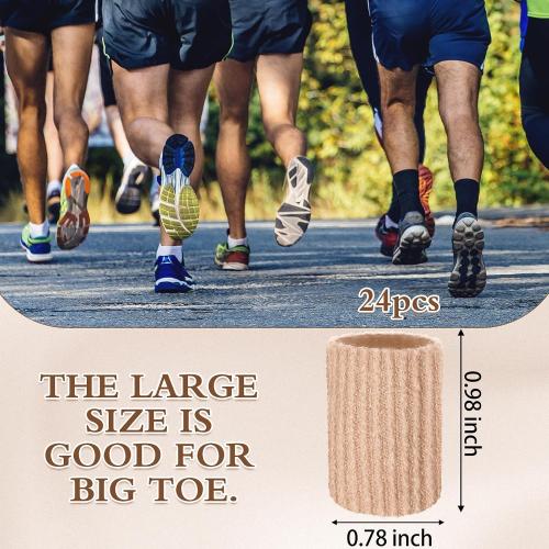 Blulu 10 Pieces Toe Tubes 0.98 Inches Cushion Tube Corn Pads for Toes Sleeves Soft Gel Protectors for Cushions Corns Blisters Calluses 3 Size(Skin Color,Medium Size)