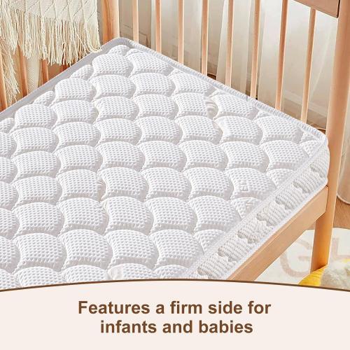 Premium Crib & Toddler Mattress-52x27.6x5, 100% Knitted Fabric, Soft Moisture Absorbent & Breathable Crib Mattress, Fits Standard Cribs & Toddler Beds