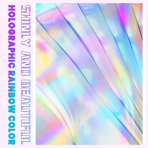 NPLUX 50 Pack Holographic Mylar Bags with Window, 6x9 in Stand Up Pouches