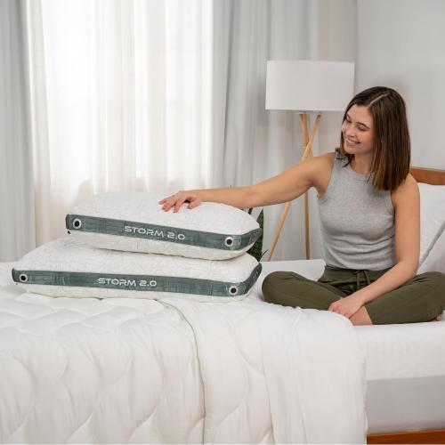 Bedgear Storm Performance Pillow 2.0 – Cooling Bed Pillow for Hot Sleepers, Medium Firm Support for All Sleep Positions – Dual-Sided Comfort, Breathable Air-X Mesh, Washable Ver-Tex Cover, 20” x 36”