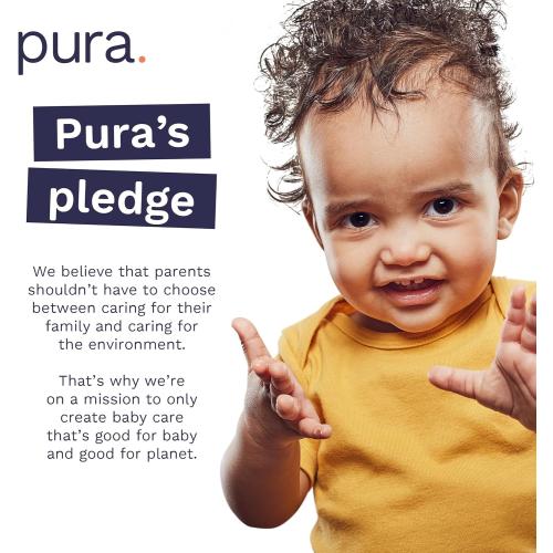 Pura Size 6 Eco-Friendly Diapers (29  lbs) Hypoallergenic, Soft Organic Cotton, Sustainable, up to 12 Hours Leak Protection, Allergy UK, Recyclable Paper Packaging, 18 Count (Pack of 3) (54 Diapers)