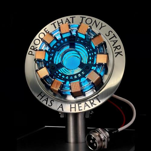 Lonyiabbi Arc Reactor MK1-1:1 Scale, USB Powered LED Light with Vibration Sensor, No Assembly, Display Case Included