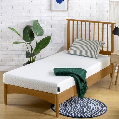 White ZINUS 5 Inch Memory Foam Mattress, Narrow Twin, Fiberglass-Free, Medium Firmness, Day, Trundle & Bunk Bed Compatible, Certified Safe Foams & Fabric, Mattress in A Box, White