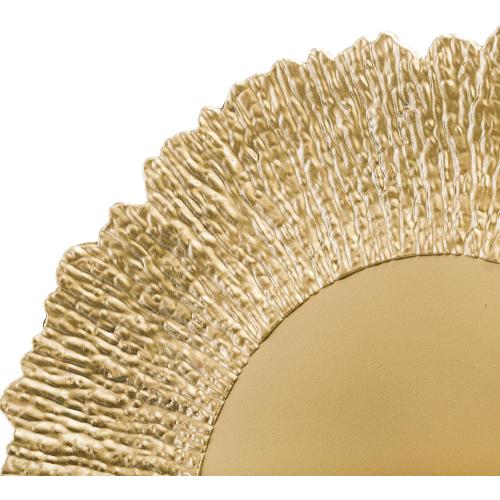 Coloch Set of 52 Plastic Charger Plates, 13 Reusable Reef Serving Chargers for Dinner Plate Round Shiny Decorative Charger Plate for Wedding, Catering, Parties, Christmas, Home Dinner Use (Gold)