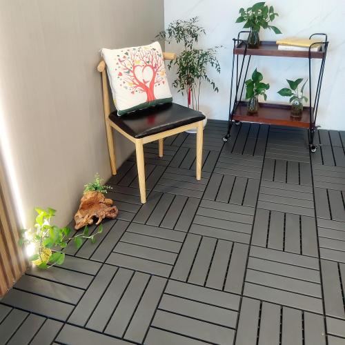 9 sq. ft Plastic Interlocking Deck Tiles, 9 Pack Patio Deck Tiles, 12x12 Waterproof Outdoor Flooring All Weather Use, Patio Floor Decking for Porch Poolside Balcony Backyard, Grey