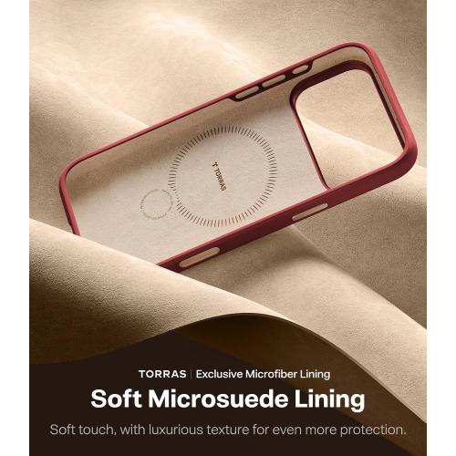 TORRAS Q3 Silicone for iPhone 17 Pro Max Case with Stand, Fit for MagSafe, Liquid Silicone Soft Cozy Grip, 360 Spin Magnetic Stand, Camera Control, Protective Case for iPhone 17 Pro Max Silicone, Red