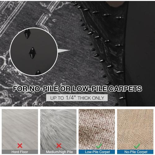 Chair Mat for Carpet, 46 x 60 Desk Chair Mat for Carpeted Floors, Non-Slip Office Vinyl Mat for Carpet with Studded, Easy Glide Heavy Duty Floor Protector Mat for Home Office, Black