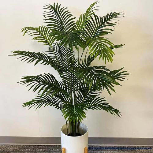 6ft Tall Artificial Areca Palm Trees – Set of 2 | 19-Trunk Real Touch Fake Palm with Natural Moss & Pot | Lifelike Faux Plants for Home, Office, or Patio Indoor/Outdoor Decor