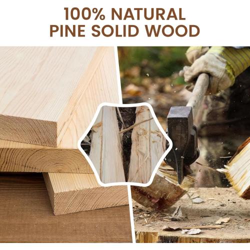 Heimlove Wooden Floating Shelves for Wall, White Pine Shelves Set of 2, 24 in Rustic Wood 8 Inch Deep Floating Shelf with Invisible Brackets for Bedroom Kitchen Living Room - Classic White
