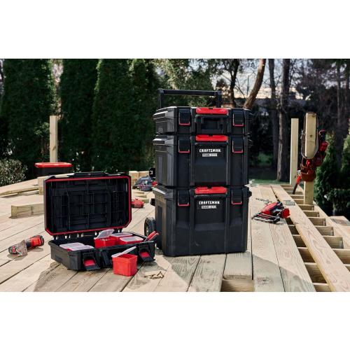 CRAFTSMAN TRADESTACK System Tool Box, Water Resistant Tool Storage, with 6 Small Parts Containers, 21 Inch (CMST21415)