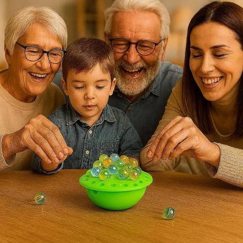 Wobble Ball Marble Balance Game for Kids & Adults – Exciting Family Challenge and Fun Party Game with 60 Marbles, Great Gift for Holidays and Birthdays, Ages 8 , 1–4 Players