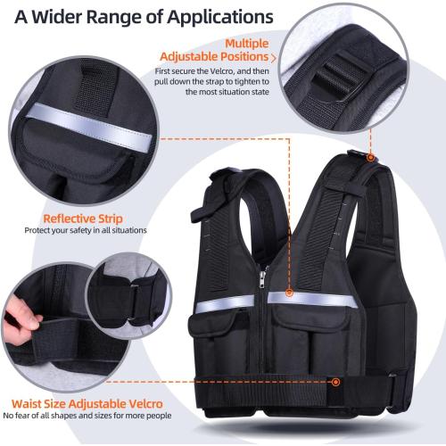Sportneer Adjustable Weighted Vest Weights: 2-18 lbs/2-40 lbs Washable Weight Vest for Walking 16 In 1 Fast Adjust Rucking Vest for Women and Men Home Gym Running Jogging Strength Training Vests