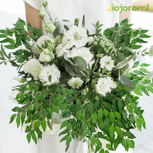 24Pcs Artificial Italian Ruscus Greenery Stems, Faux Green Leaf Garland Branches Hanging Greenery Spray for Wedding Bouquet,Arch,Table Centerpieces， Balloon Arch and Home Decor (24)