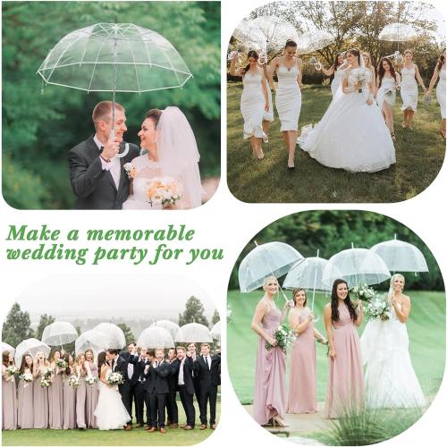 Wedding Favors for Guest Umbrella Gifts Bulk 52 Inch Large Dome Rain Windproof Stick Umbrellas with Thank You Tags and Rope Guest Souvenirs for Wedding Party Bridal Favors