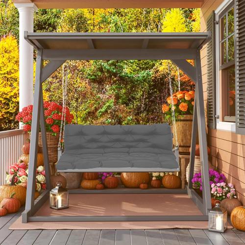 Bench Cushion with Backrest, Patio Replacement Swing Cushion with Ties, Non-Slip Seat Cushion Mat Seat Pad Cushion for Outdoor Garden Lounger,