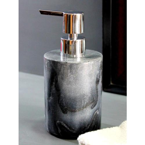 Soap Dispenser Lotion Dispenser - Made of Natural Stone - Luxury Bathroom Accessories Bath Set (Grey)