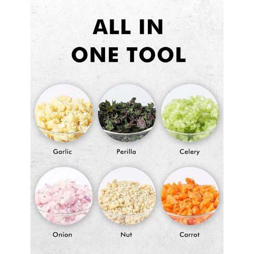Geedel Food Chopper, Easy to Clean Manual Hand Vegetable Chopper Dicer, Dishwasher Safe Slap Onion Chopper for Veggies Onions Garlic Nuts Salads