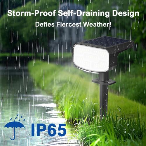 Solar Spot Lights Outdoor Waterproof IP65,4 Pack,2CCT(3000K/6500K),4 Lighting Modes Selectable, Solar Powered Yard Garden Solar Spot Lights for Outside Landscape Auto On/Off