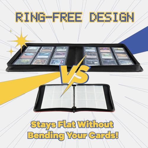 9-Pocket Toploader Binder, Clovecat Premium Card Book， Holds 252 Trading Card with 20 Removable Top-loader Sleeves，PU Card Holder Folders,Card Album for MTG, TCG, Yugioh, Game & Sports Cards(Gray)