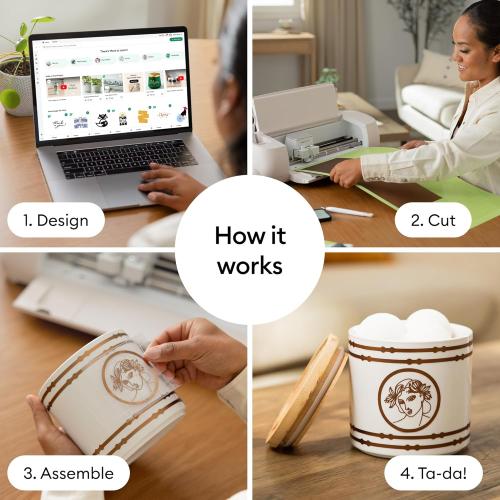 Cricut Explore 4 - Smart Cutting Machine (Seashell) | Digital Content Bundle - Includes 30 Images in Design Space App