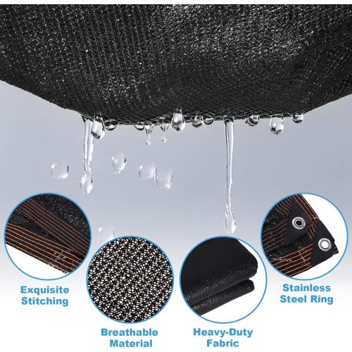 Above Ground Pool Sun Shade Sail, 95% UV-Resistant Shade Cloth 15-22FT Pool | Outdoor Rectangle Canopy with Shade Sail Hardware Kit for Pools, Deck, Backyard Essentials, 16x20FT, Black