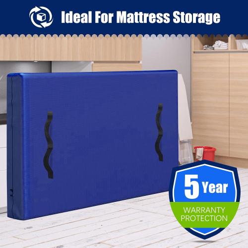 Cosy Family Mattress Bags for Moving with 8 Handles - 170GSM Extra-Thick Mattress Bag for Moving Supplies - Reusable Mattress Cover Protector Storage with Zipper - Queen Size - Blue