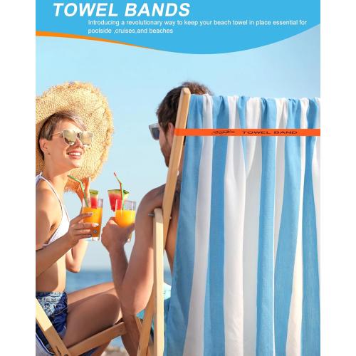 5 Packs Towel Bands Essential Summer Accessories Non-Slip Rubber Band for Towels Pool Chairs Loungers Patio Furniture Cruises and Outdoor Use Durable Silicone Design with Multiple Color Five