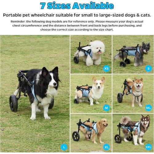 Dog Wheelchair for Back Legs, Dog Wheelchair Cart, Doggy/cat Wheelchairs with Disabled Hind Legs Walking, Mobility Aids for Medium Large Pets Hind Limbs,Dogs Cart with Wheels,Light Weight,L