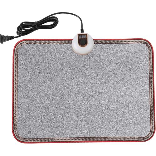 AC 110V Heated Floor Mat for Foot, Gray Carbon Crystal Heating Pad, Electric Heated Foot Warmers for Office, Home