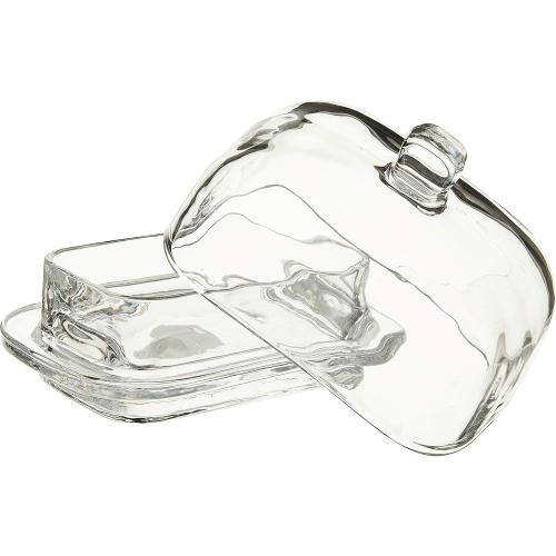 Abbott Collection Large Rectangle Covered Butter Dish with Lid, Clear Glass (6.5L)