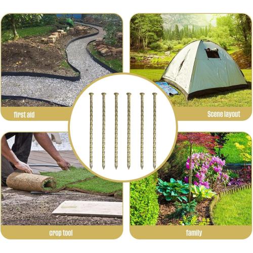 12 Inch Galvanized Heavy Duty Spiral Landscape Spikes, Metal Garden Stakes Edging Anchoring Spikes for Artificial Turf, Paver Edging, Weed Barrier, Tent, Camping, Carpentry,( 40 Pack)