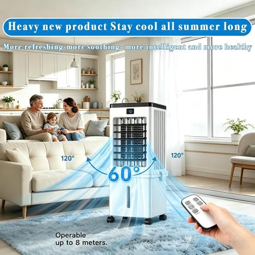 Portable Evaporative Swamp Cooler, Windowless Small Portable Air Conditioner with 4.2Gal Water Tank, 4 Wind Modes 3 Speeds, Personal Mini Air Cooler for Bedroom Office Dorm Small Room Indoor Use