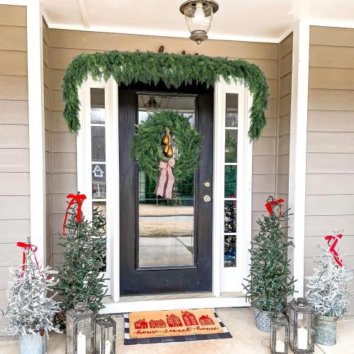 Hananona 6 FT Artificial Cedar Garlands, Real Touch Winter Cedar Cypress Garland, Green Artificial Greenery Pine Garland for Table, Mantle, Wall, Indoor, Outdoor Christmas Decorations (1, 6 FT)