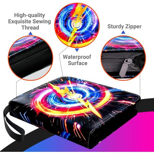 Trading Card Binder for TCG Cards, 4-Pocket Portable Card Collector Ablum Holder Book Fits 400 Cards with 50 Removable Sleeve, Waterproof Card Binder Display Storage Carrying Cases -Lightning