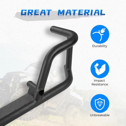 KEMIMOTO Nerf Bars Rock Sliders Compatible 2018-2025 with Ranger XP 1000, Heavy Duty Combined Side Bumper Protector Guard Black Tree Kickers Side Steps Nerf Bars Replacement